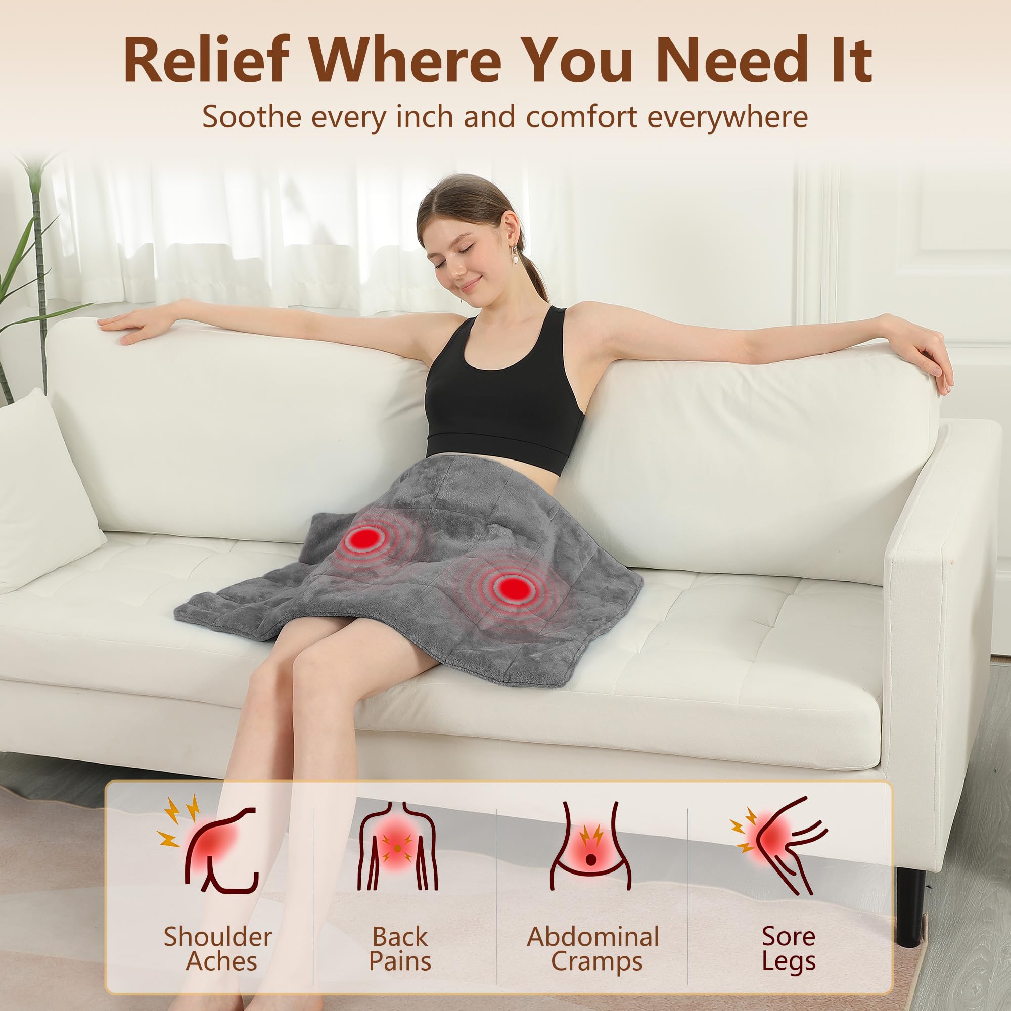 ESTINGO heat and massage setting highlights triple-action relaxation options