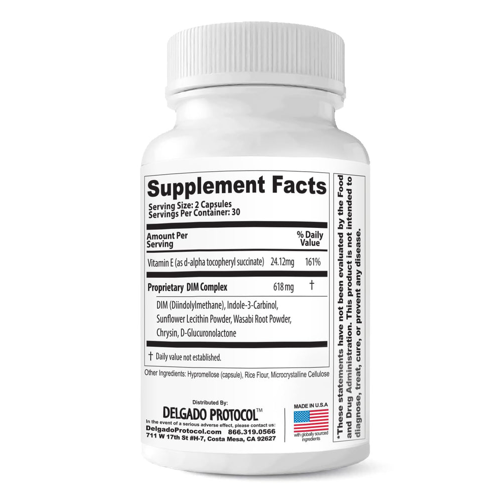 Open Estroblock Pro bottle with capsules spilled, easy daily use