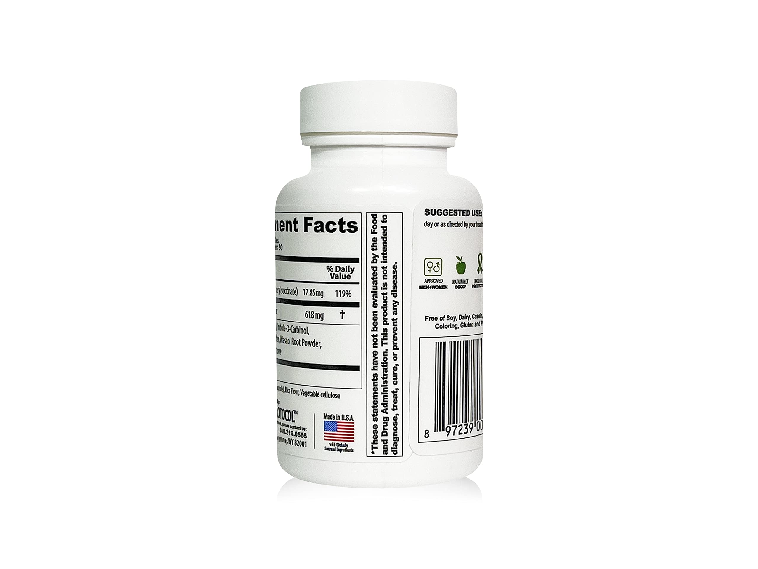 Estroblock Pro soy-free badge on packaging