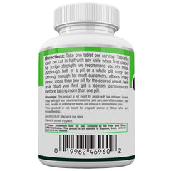 Close-up of Estrohalt tablets highlighting vegetarian formula and clean ingredients.