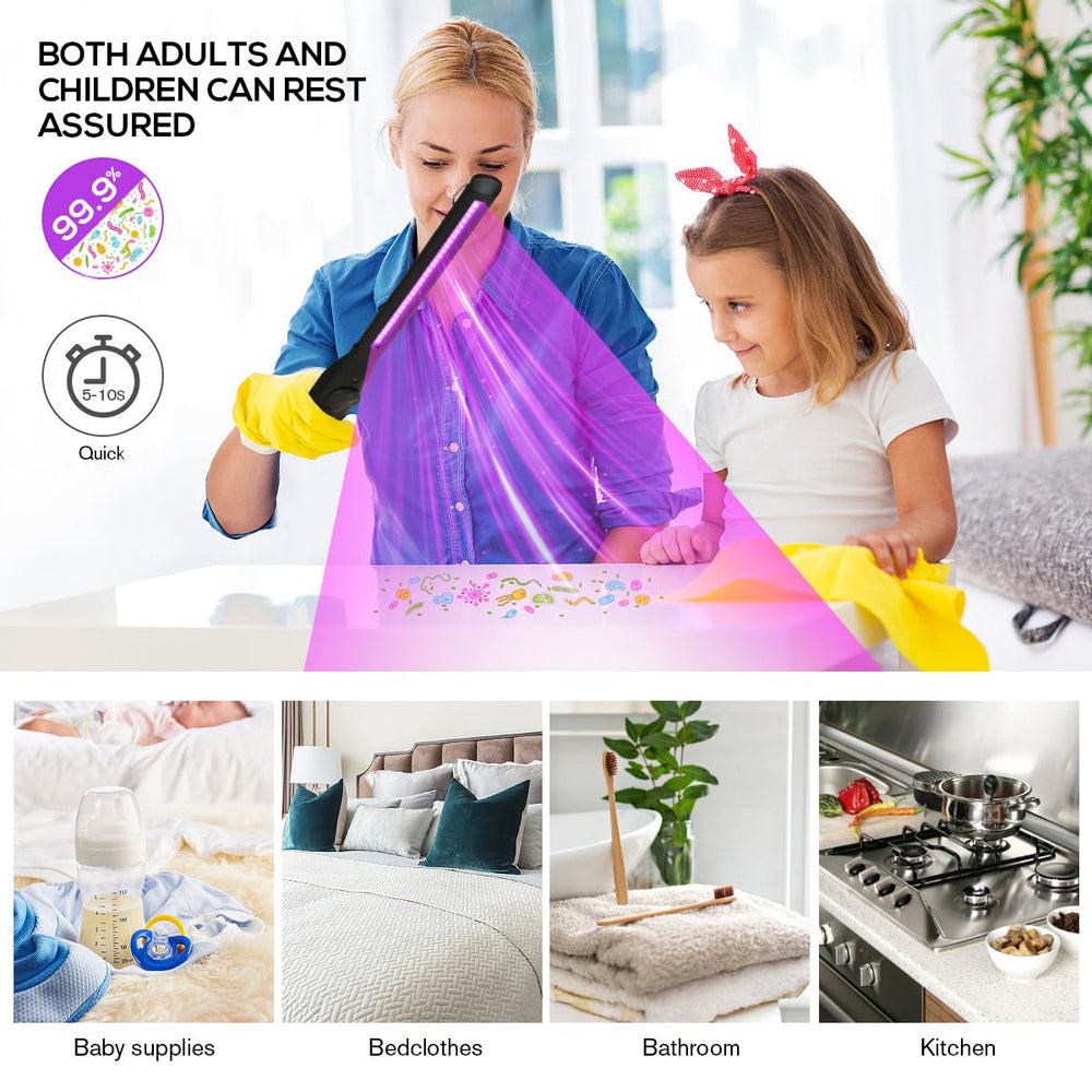 ESUEXO UV Light Sanitizer Lamp portable for travel and on-the-go cleaning.
