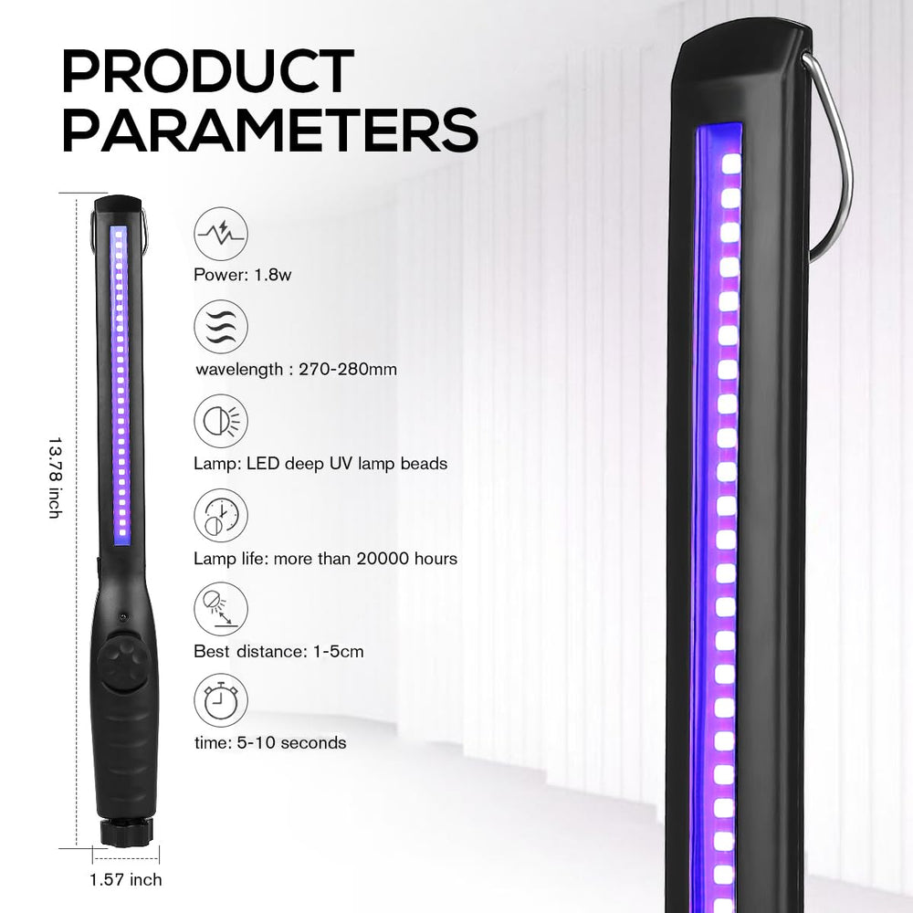 ESUEXO UV Wand USB charging for convenient power on the go.