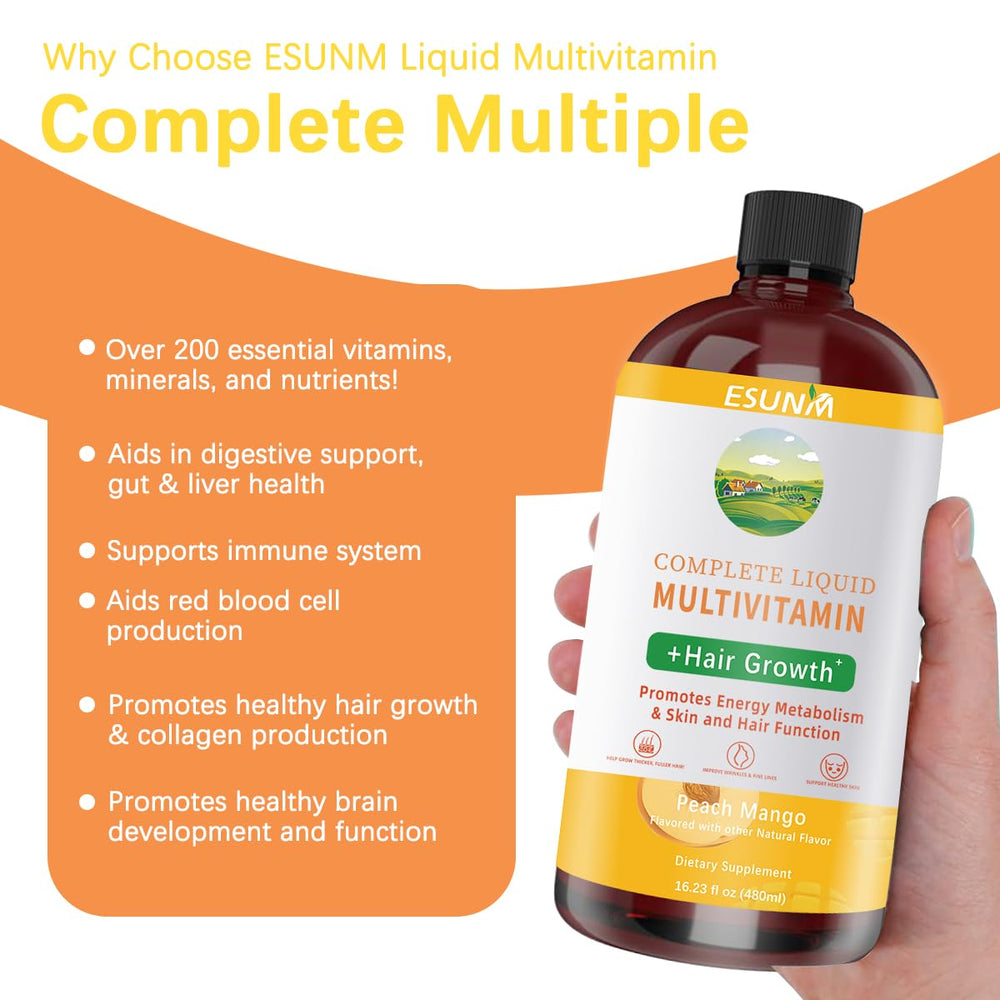 ESUNM label closeup shows the vitamin blend and nutrients.