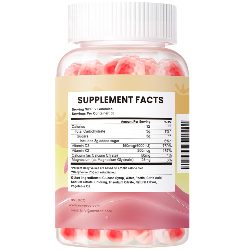 Esverco D3 K2 gummies plant-based formula for mindful living