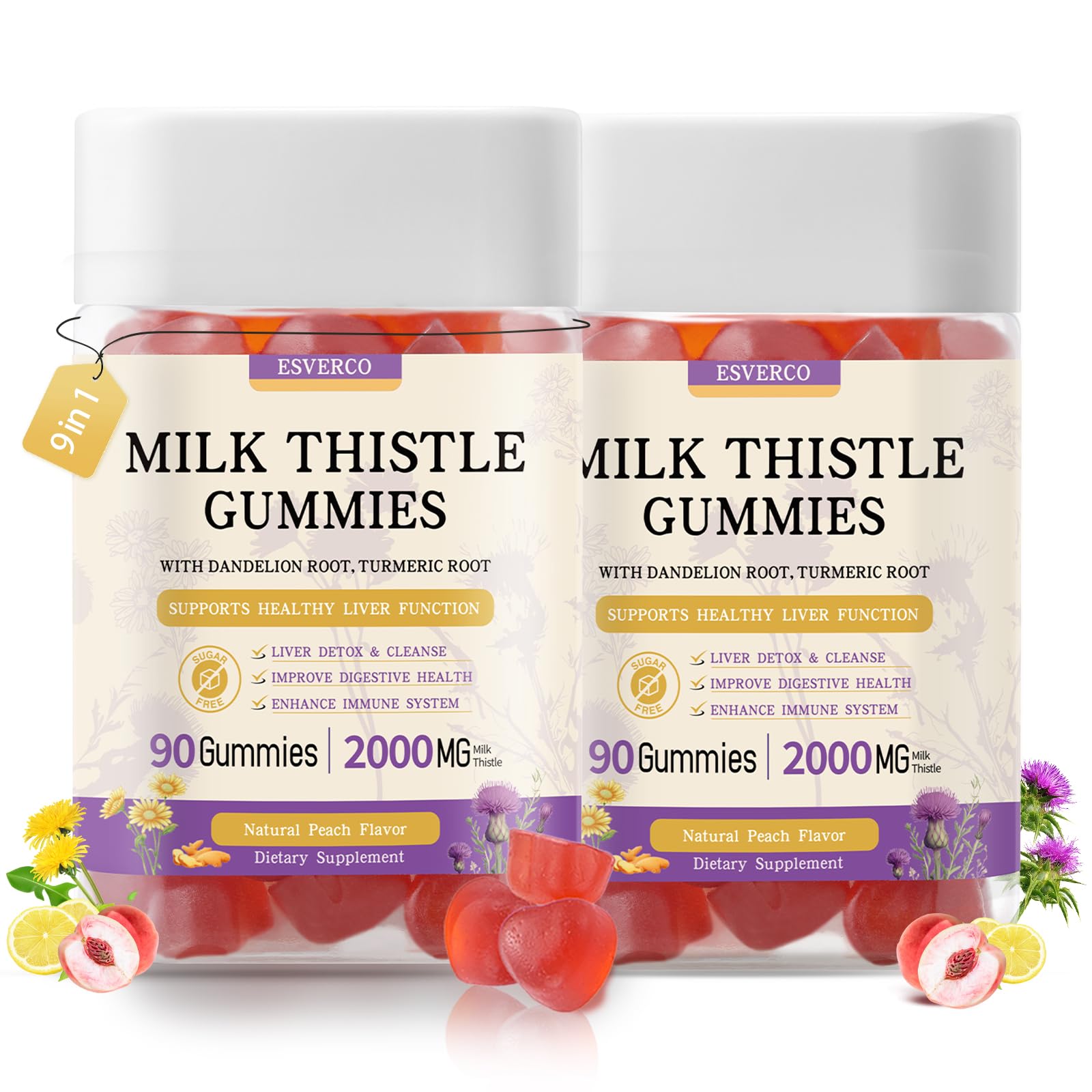 Esverco Milk Thistle Gummies bottle for easy liver support on the go.