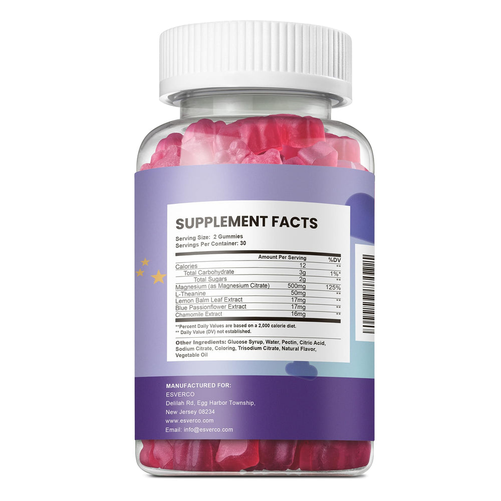 esverco Sleep Gummies non-GMO gluten-free badge supports dietary preferences.