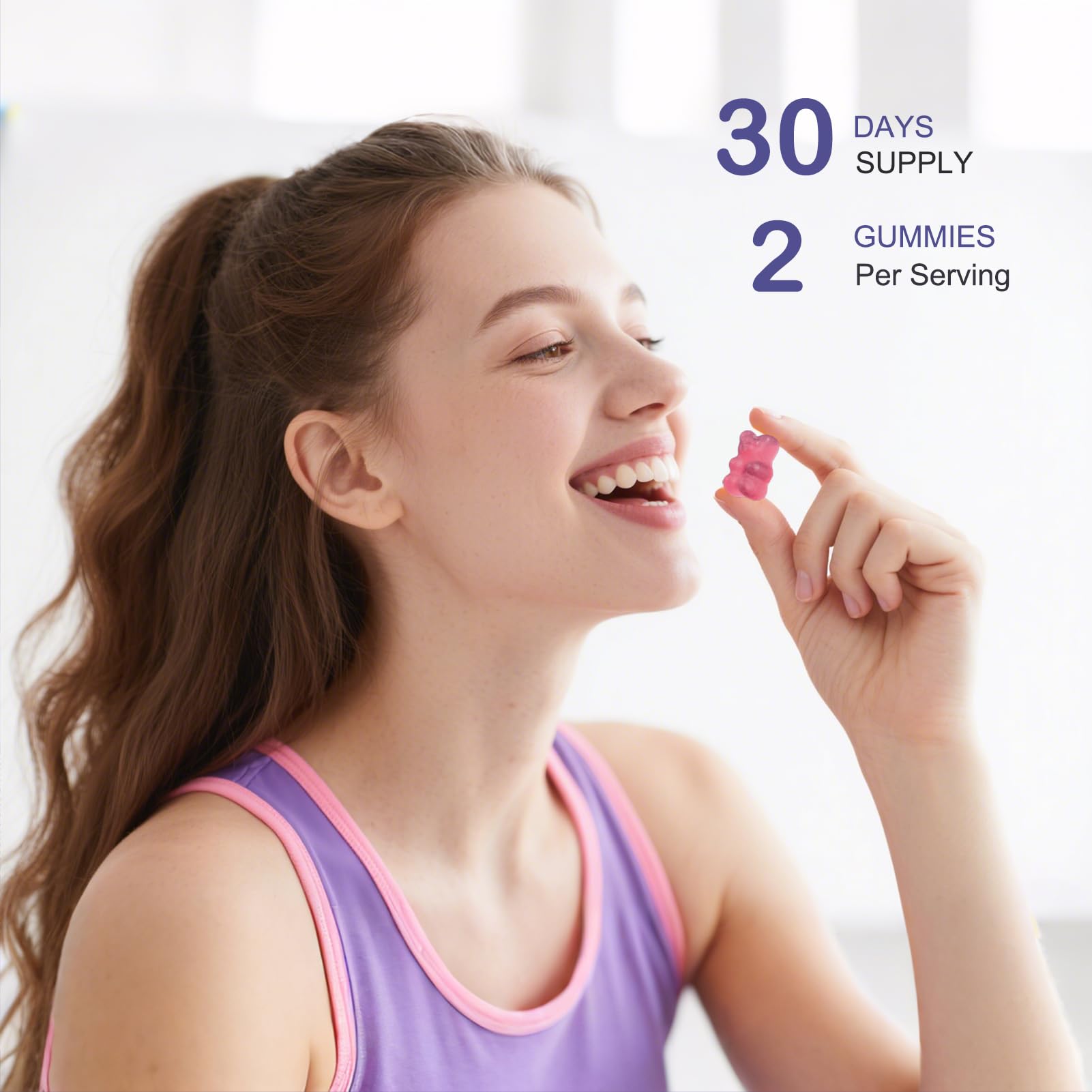 esverco Sleep Gummies serving two gummies demonstrates proper daily dosage.