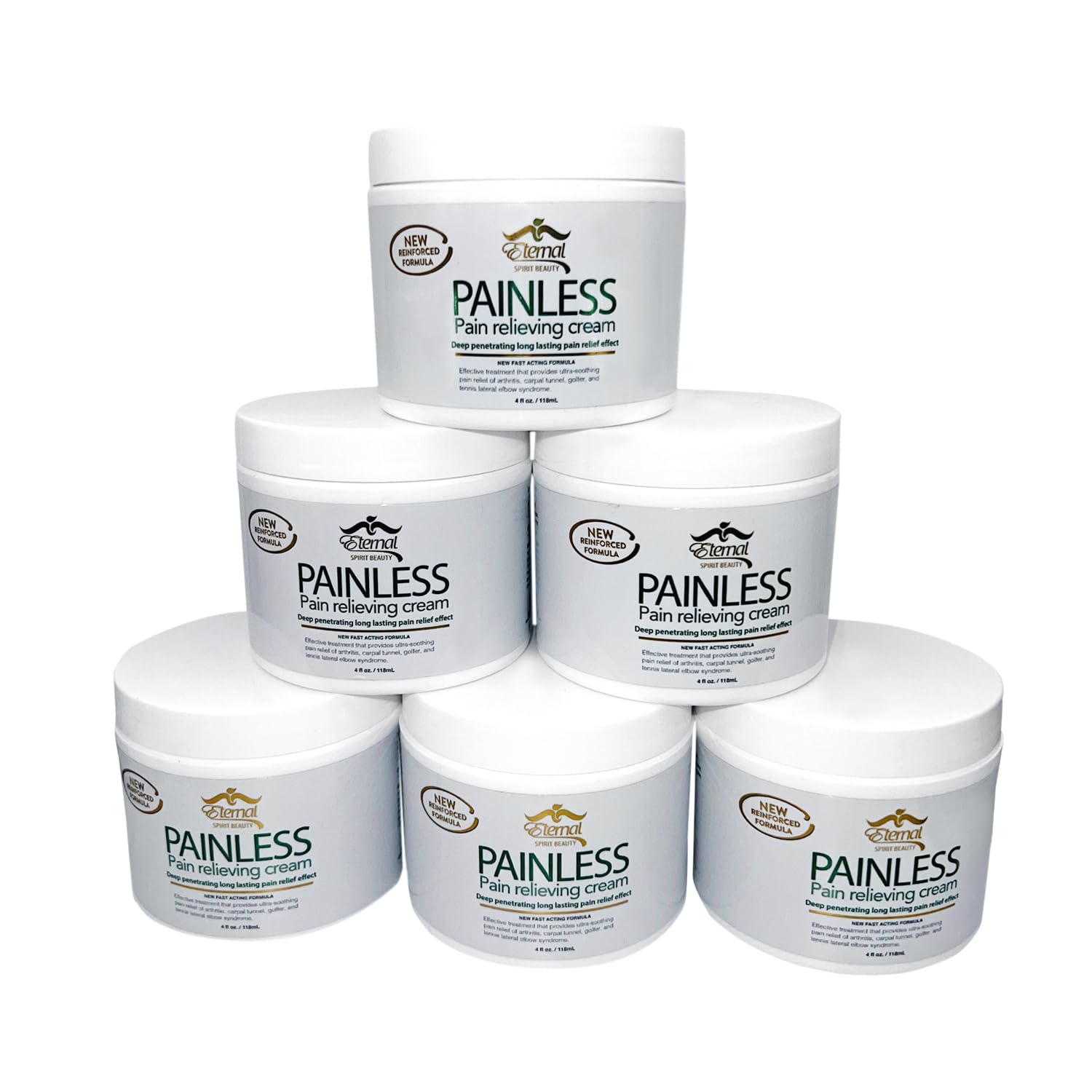 Eternal Spirit Beauty Painless Relieving Cream bottle front view for easy daily use