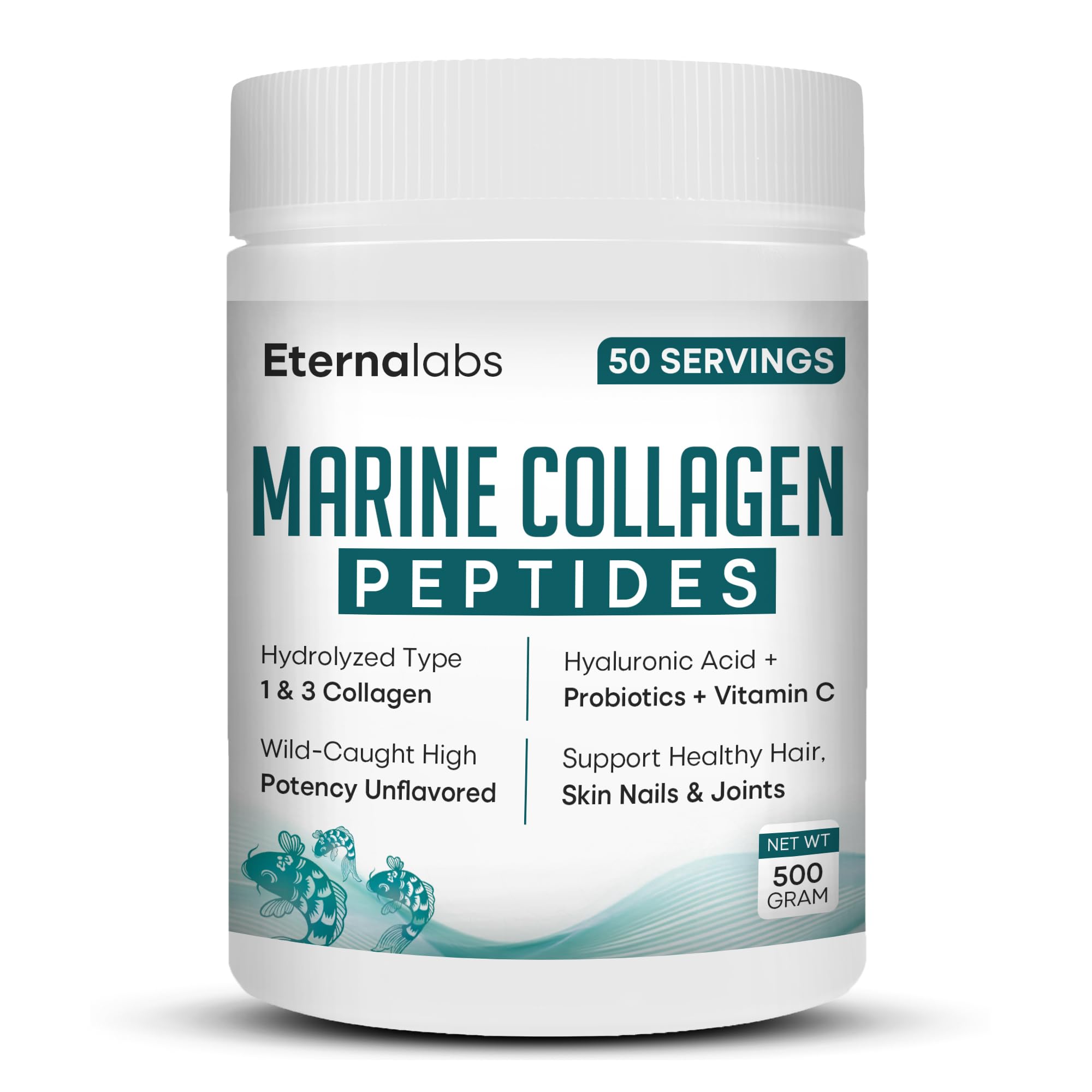 Eternalabs Collagen Peptides 500g jar for daily beauty routine and collagen support