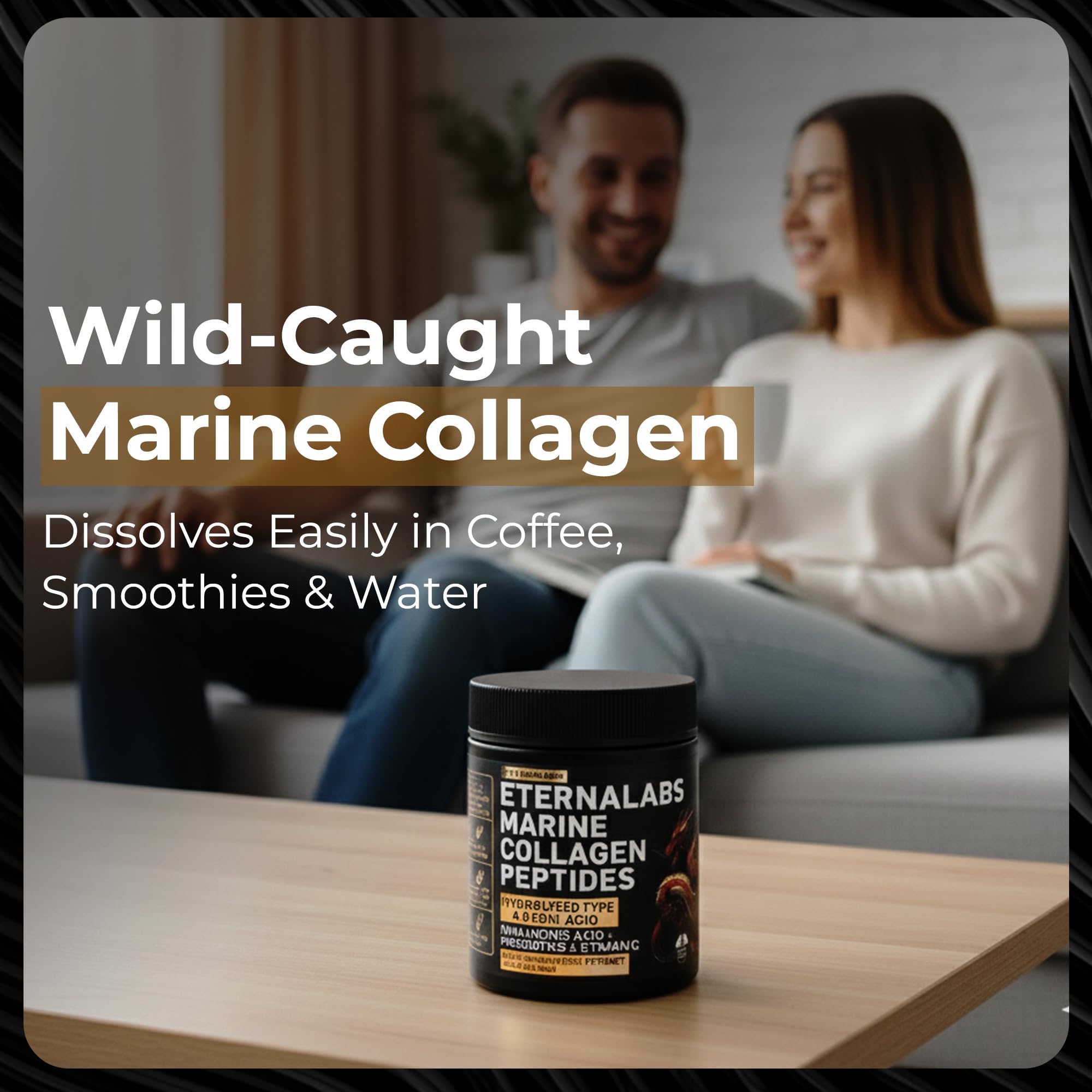 Eternalabs collagen powder poured into coffee or smoothie