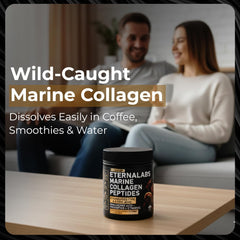 Eternalabs collagen powder poured into coffee or smoothie