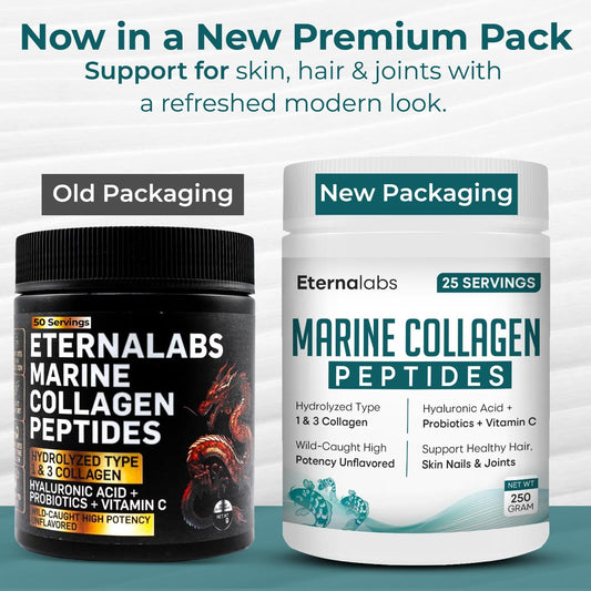 Eternalabs collagen powder unflavored shown for easy beverage mixing