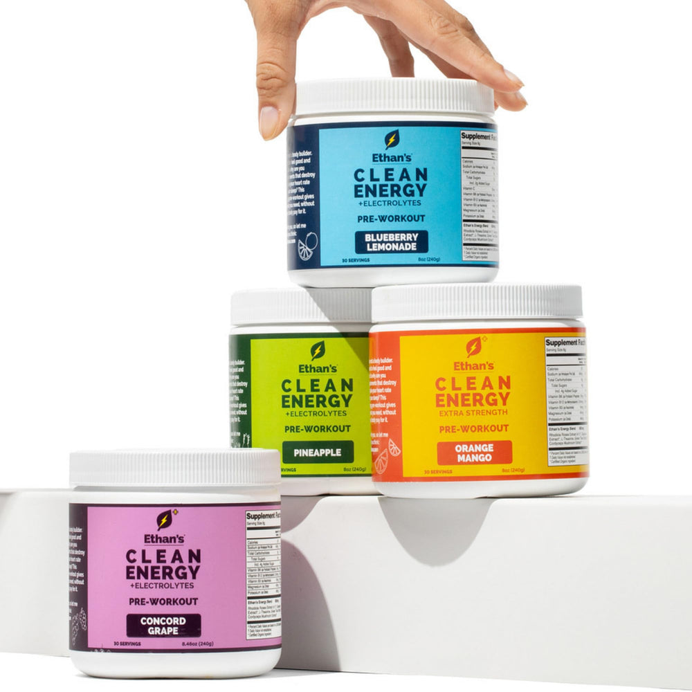 Ethan's Feel Good electrolyte hydration blend graphic—enhanced training hydration.