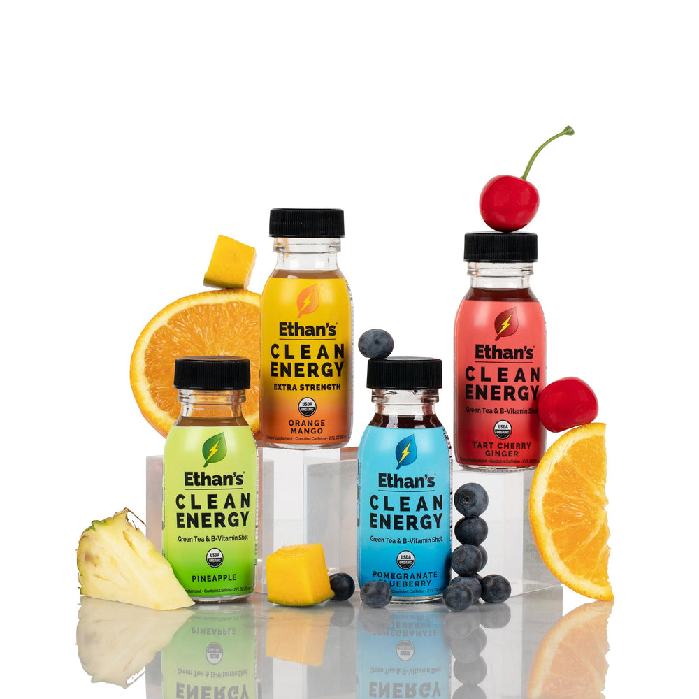 Recyclable glass bottle packaging by Ethan's reduces plastic use.