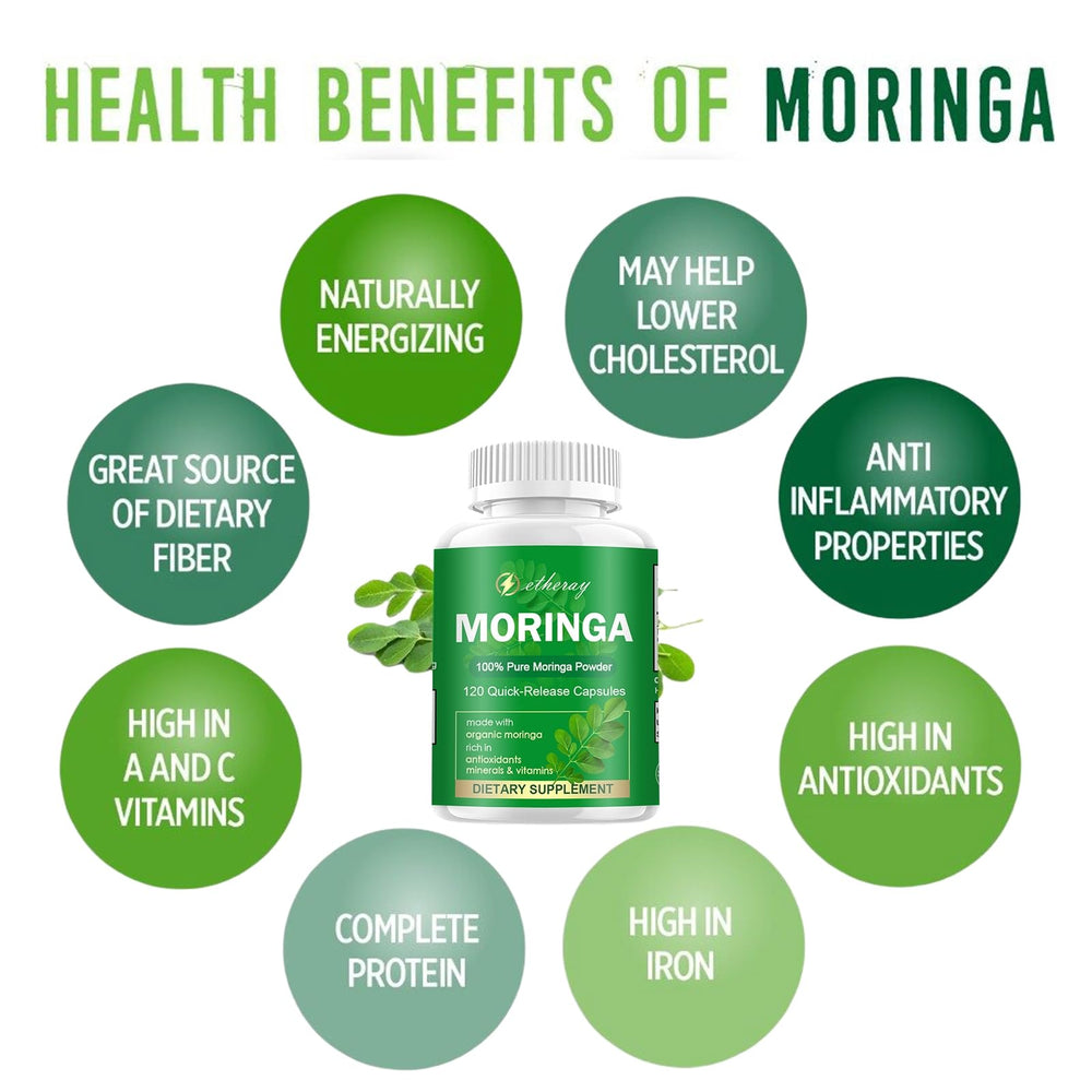 etheray Moringa leaf extract close-up showing natural nutrient profile.