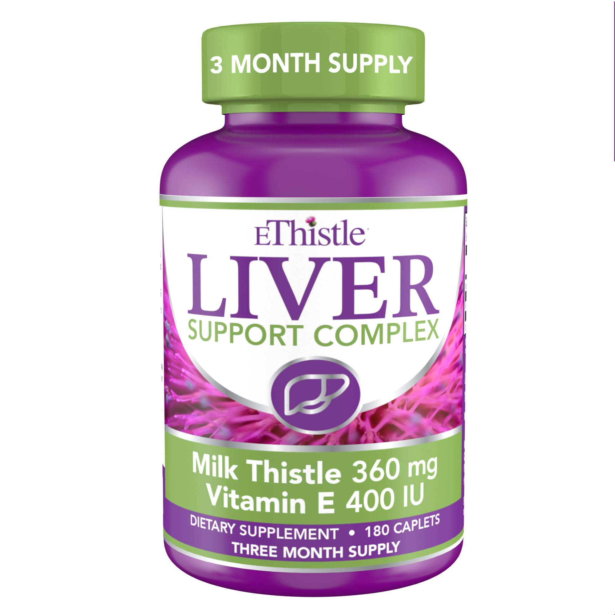 EThistle Liver Wellness bottle with caplets for daily liver support
