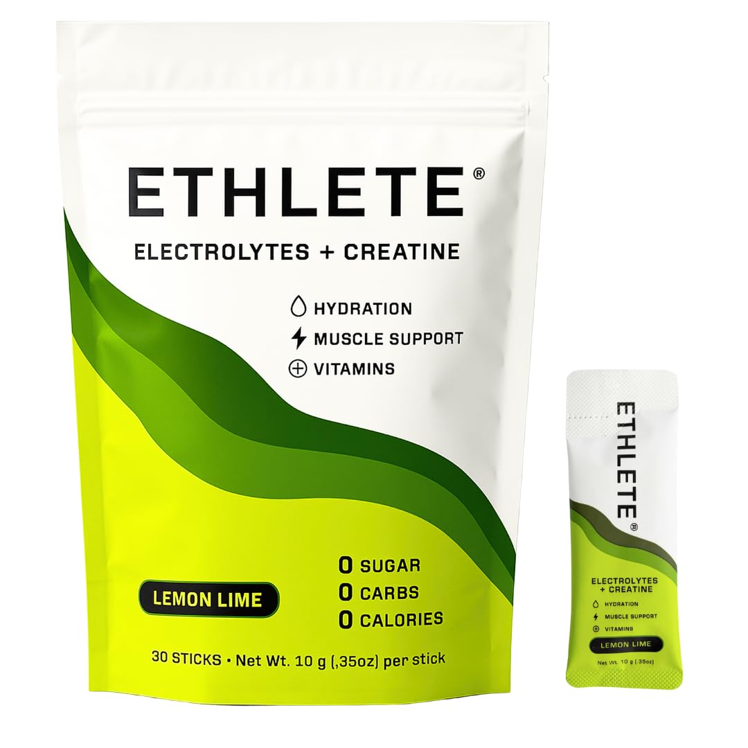 Ethlete electrolytes powder in lemon-lime close-up for refreshing hydration