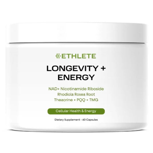Ethlete NAD+ bottle closed, ready for daily energy support.