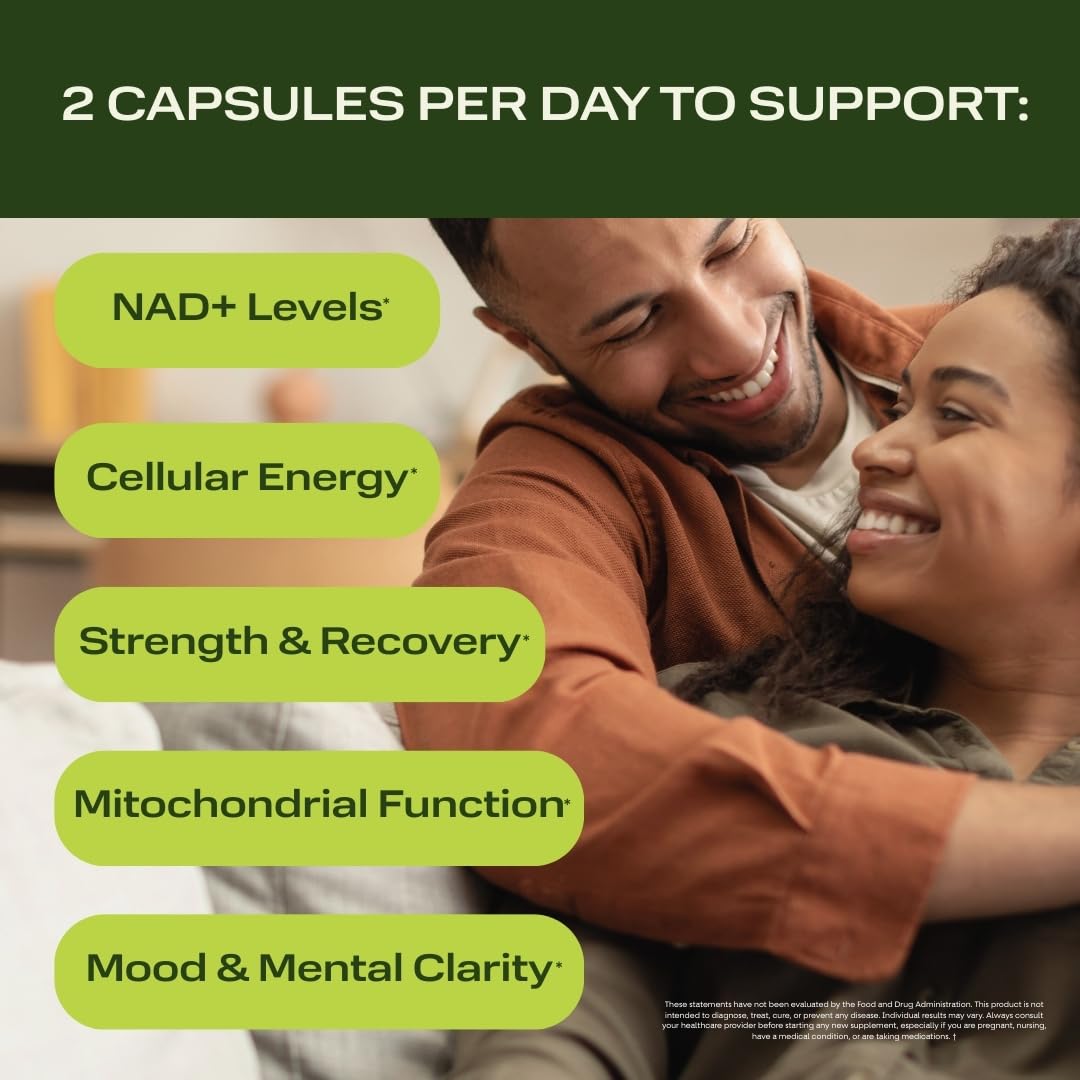 Ethlete NAD+ capsules closeup highlighting NR for sustained energy.