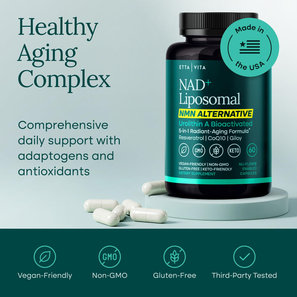 Etta Vita capsules in bottle illustrate convenient daily use.