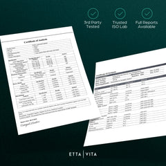 Etta Vita ingredients: CoQ10 and Resveratrol for cellular vitality.