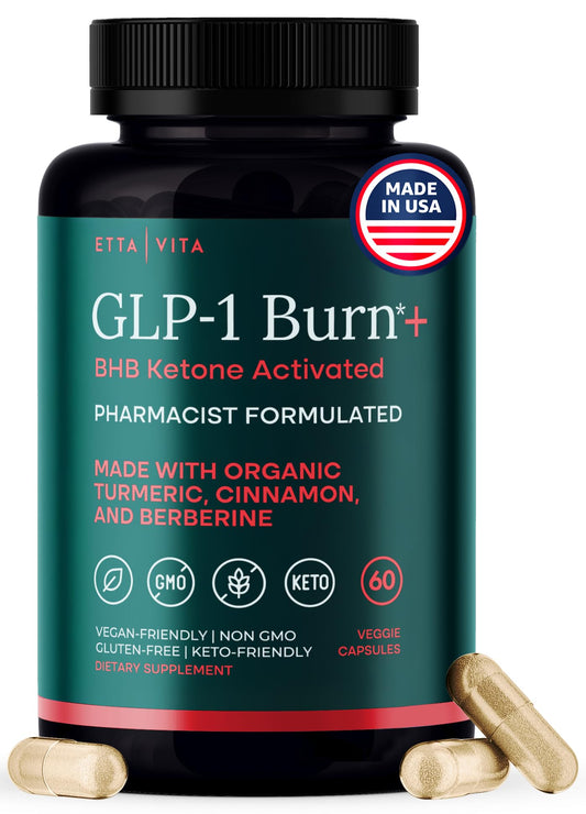 Etta Vita ketosis bottle front shows clear label for daily energy support.