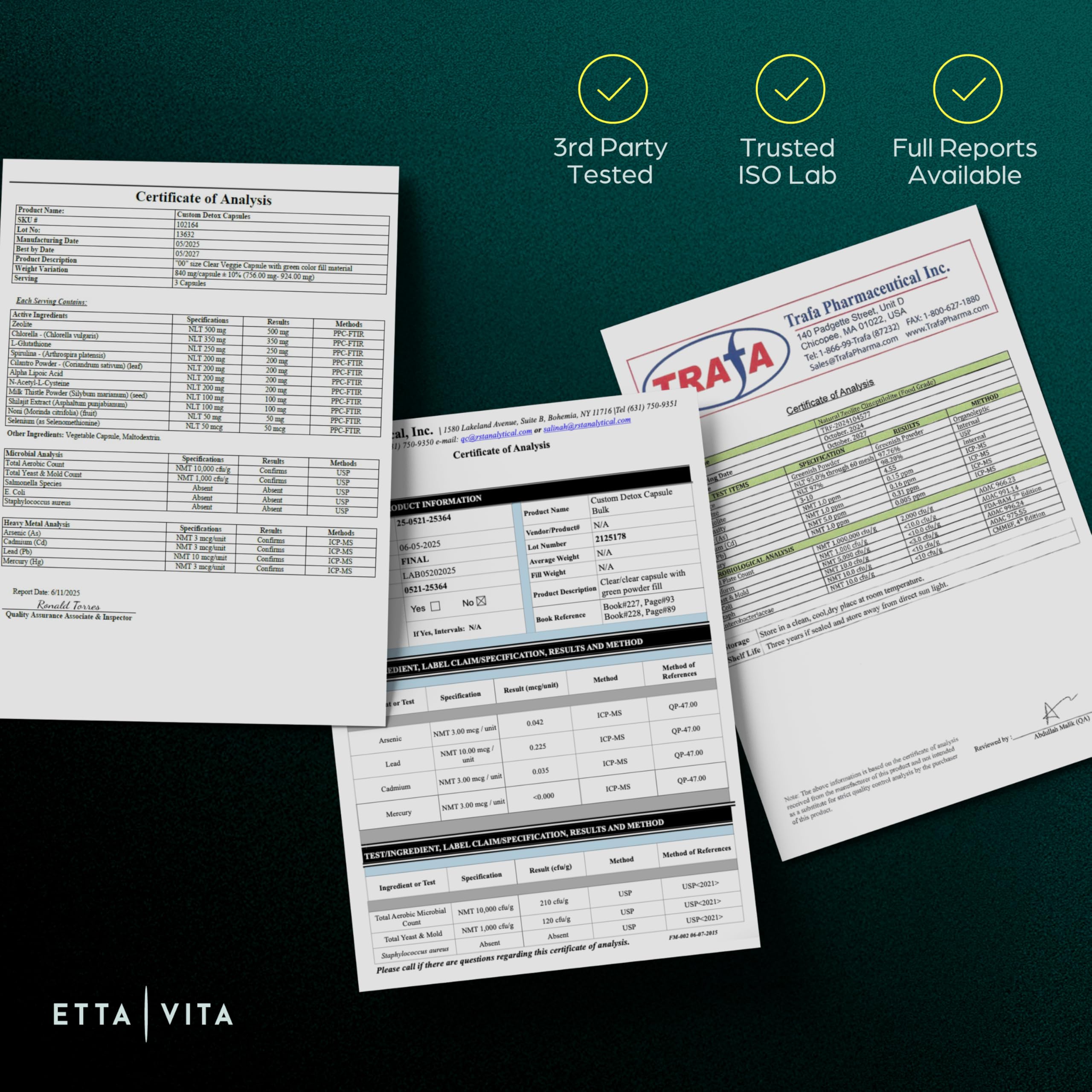 Closeup of Etta Vita Liver Cleanse capsules for easy daily use.