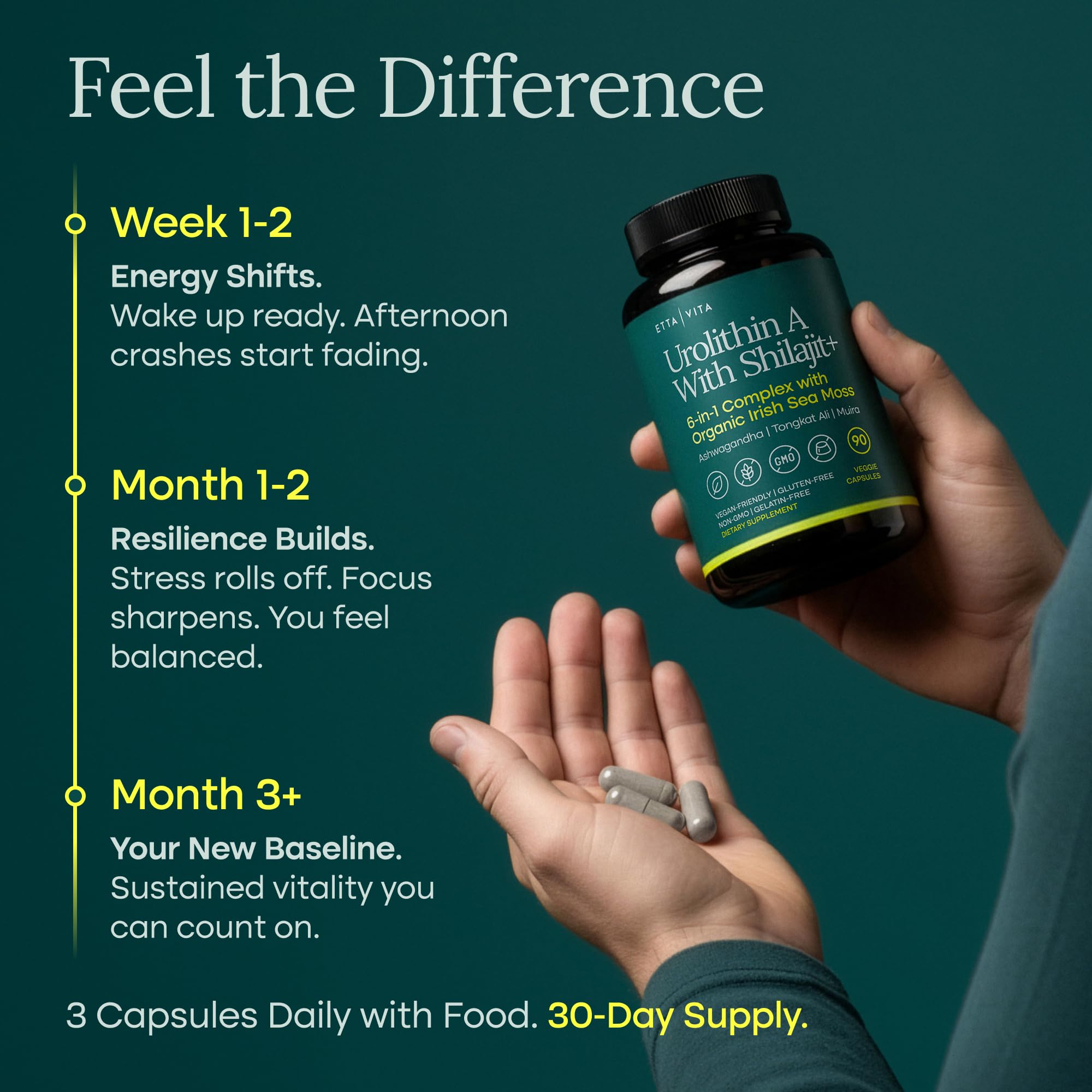 Etta Vita muira puama adaptogen capsules for stress resilience.