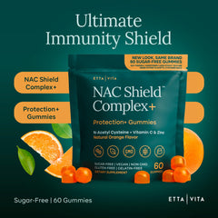 Etta Vita NAC gummies close-up texture shows chewy, palatable form.