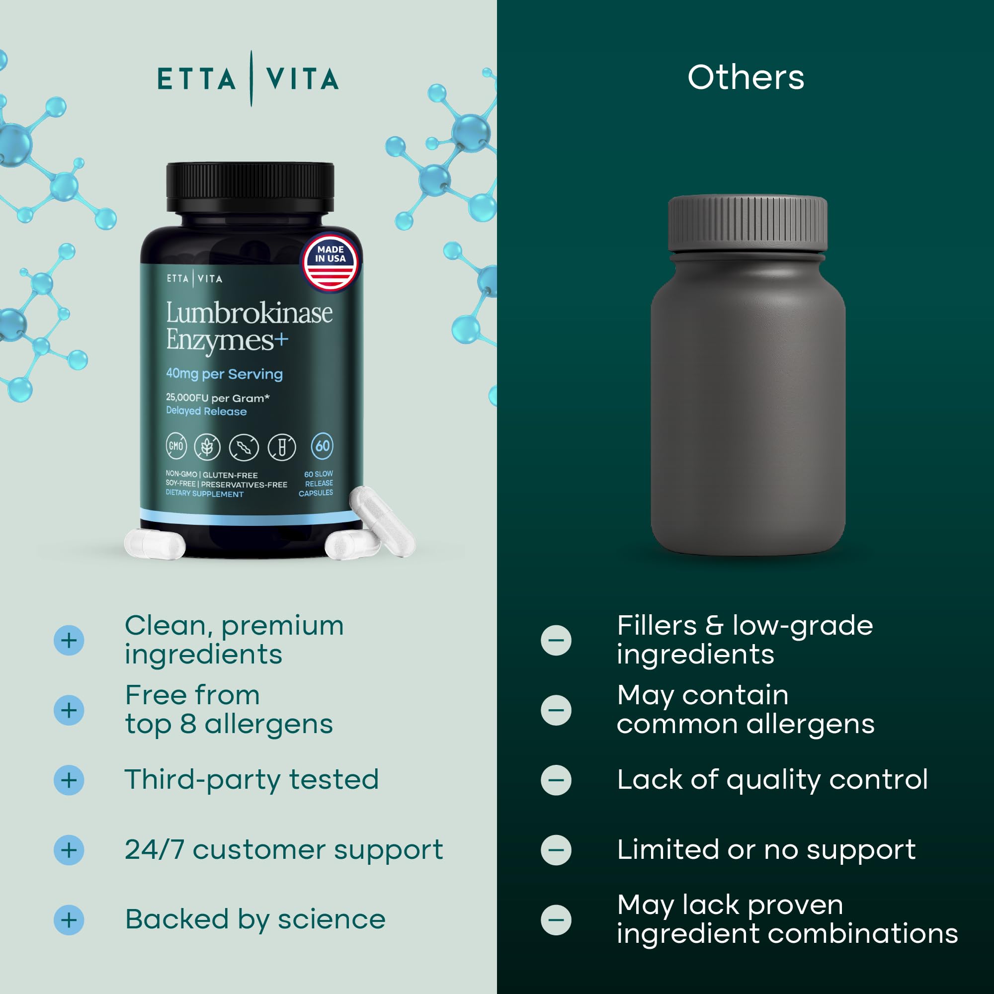 Illustration of improved nutrient absorption with Etta Vita enzymes.