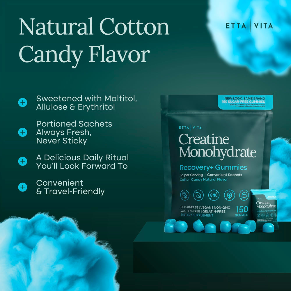 1 g per gummy serving highlights simple daily creatine intake with Etta Vita
