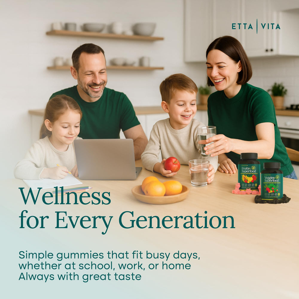 Etta Vita family-friendly gummies enjoyed by kids and adults.