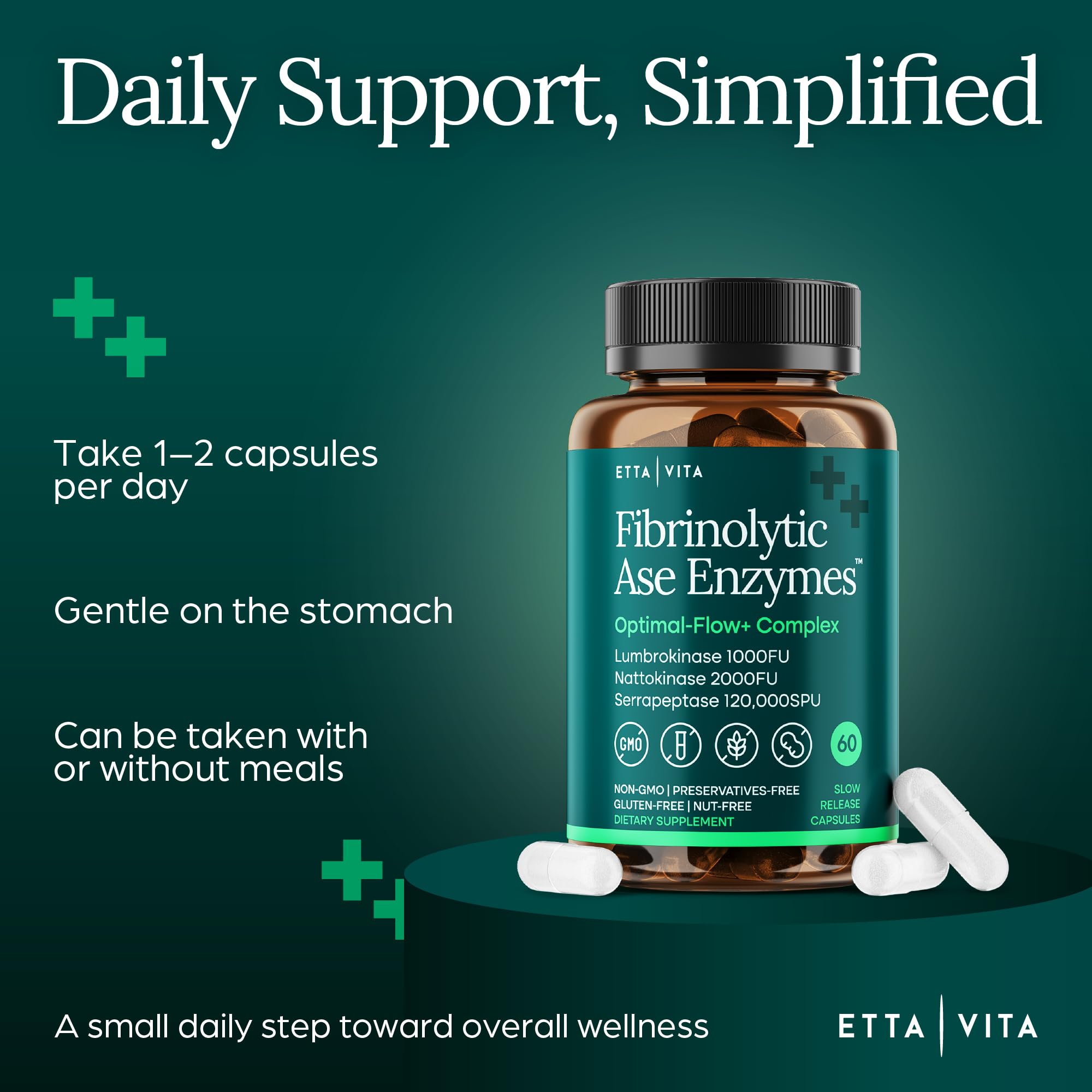 Close-up of Etta Vita capsules with high activity per serving