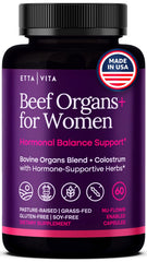 Etta Vita Primal Beef Organ Supplement bottle signaling daily vitality and balance.