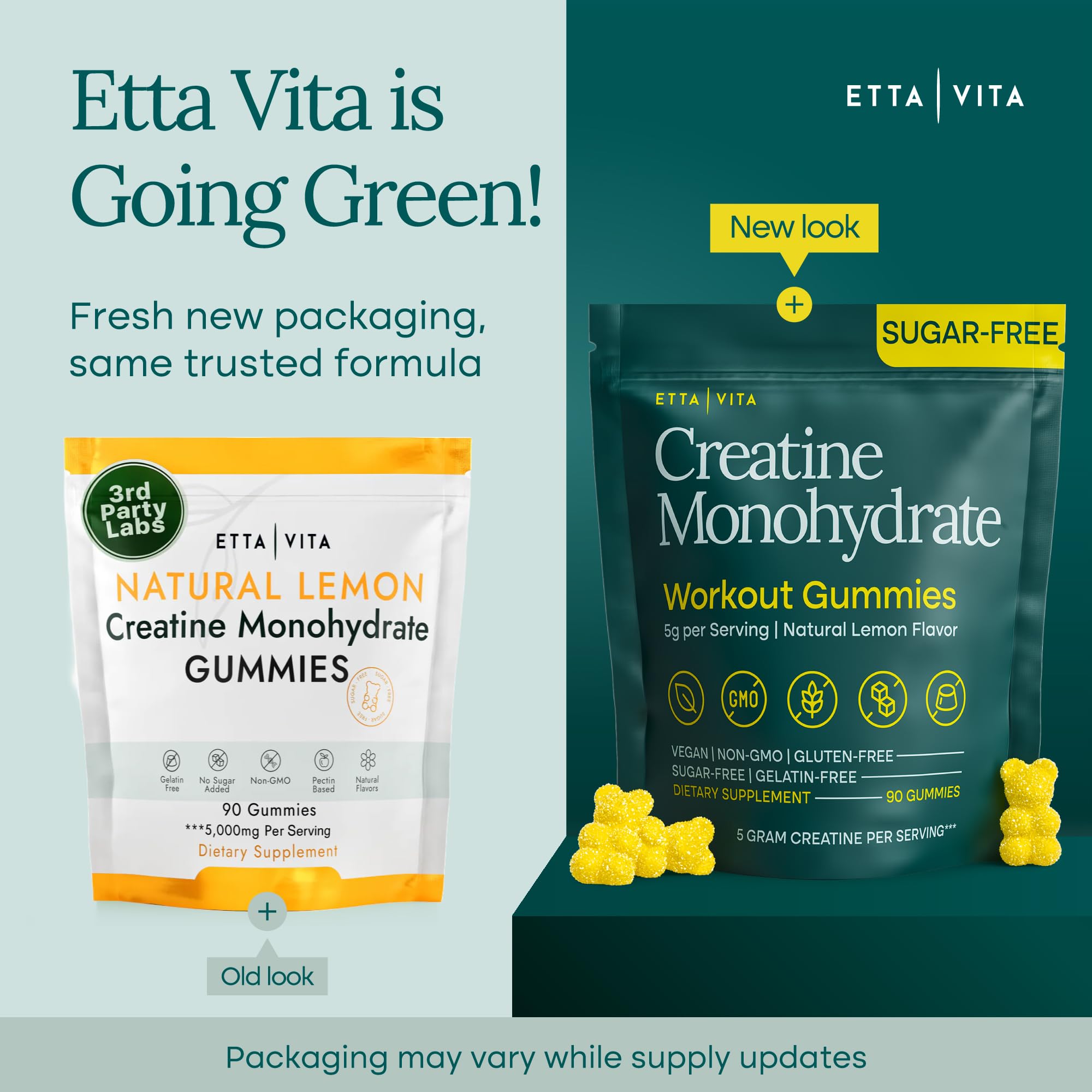 Etta Vita gummies lemon drops serving to support training consistency