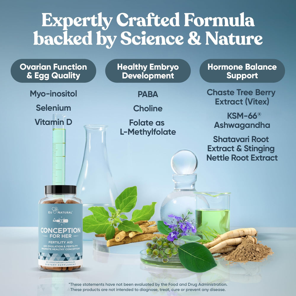 Eu Natural Conception for Her bottle with a reminder note.