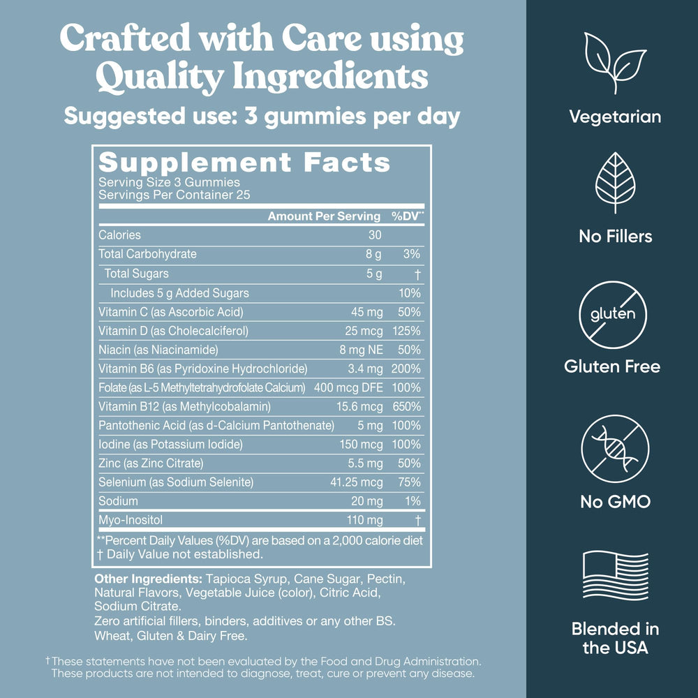 Eu Natural Conception for Her bottle on counter highlights non-GMO, dairy-free, and gluten-free formula.