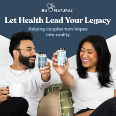 Ashwagandha-forward Eu Natural Conception for Him blend shown on the bottle label.
