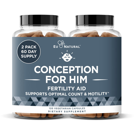 Eu Natural Conception for Him bottle pour shows easy daily fertility support.