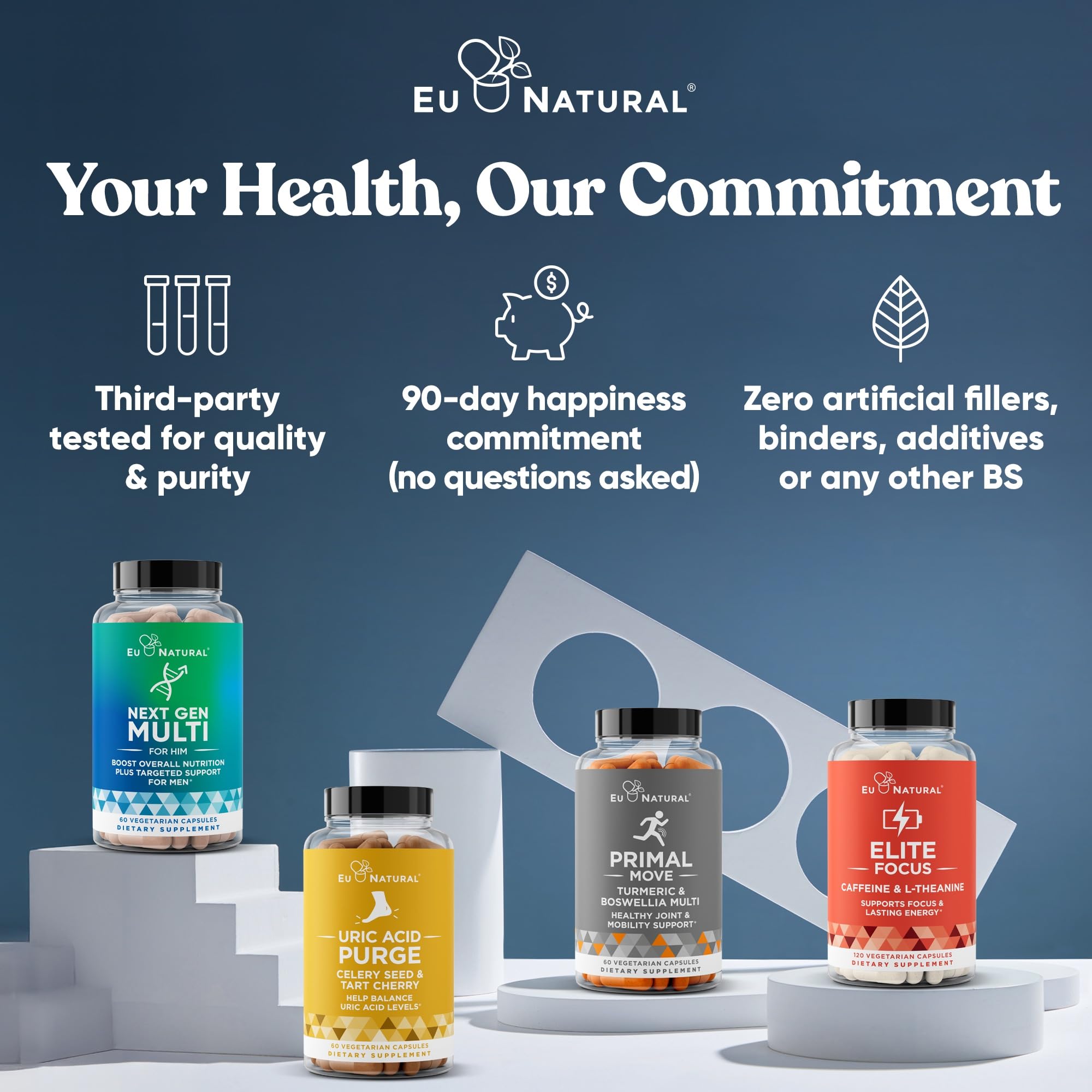 Zinc and folate focus visible on Eu Natural Conception for Him bottle closeup.