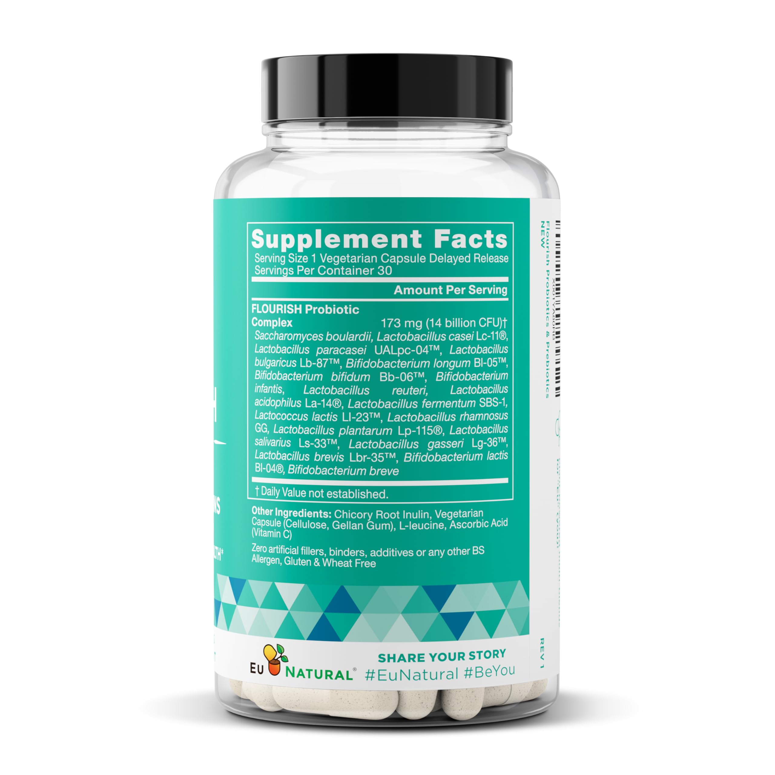Balanced daily routine scene featuring Flourish Probiotics and healthy foods nearby.