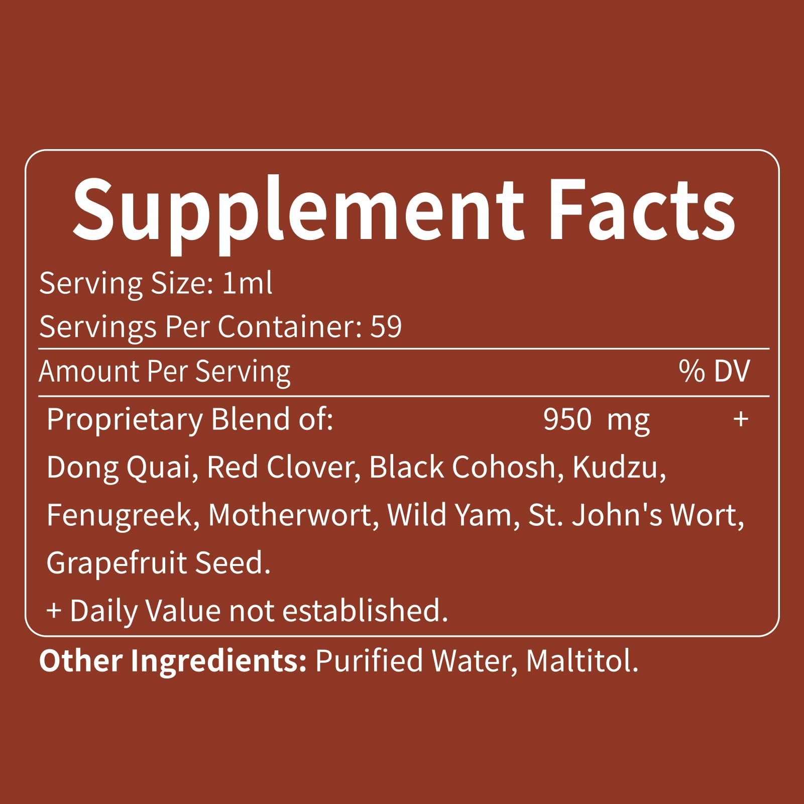 Eubrition herbal drops label graphic highlighting menopause support.