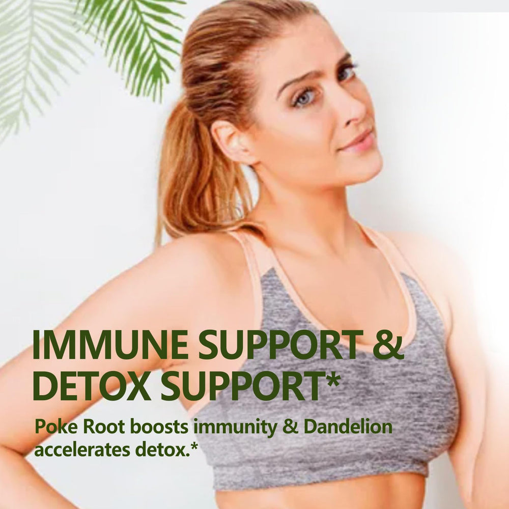 Eubrition Red Root lymph-support visual highlighting circulation-friendly formula.