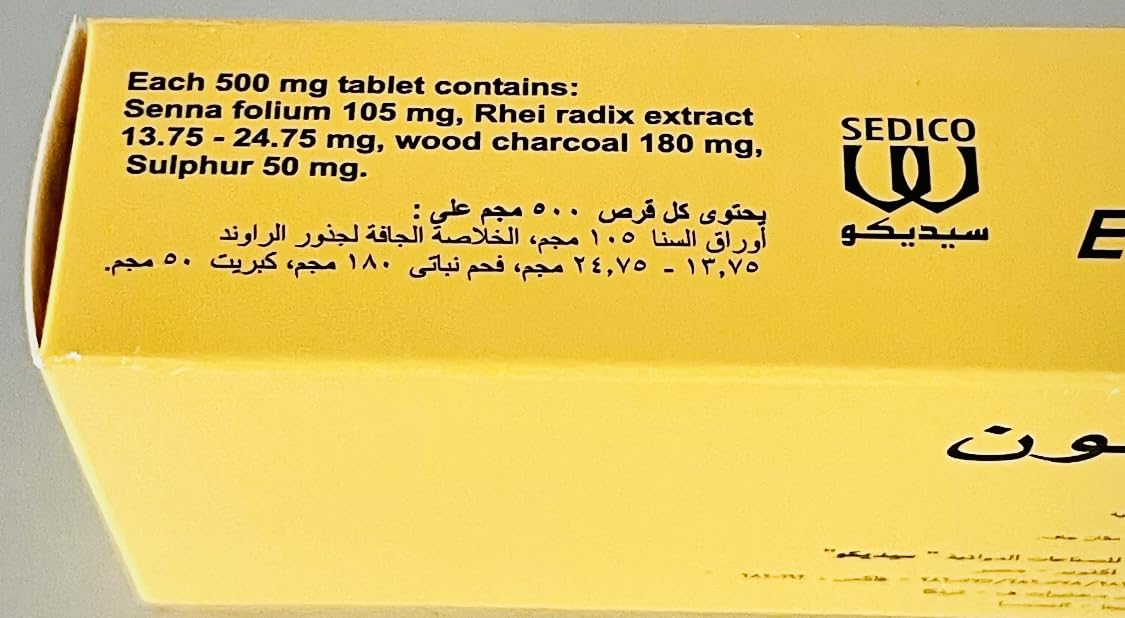 Eucarbon Tablets 30 label view shows natural ingredients for intestinal comfort.