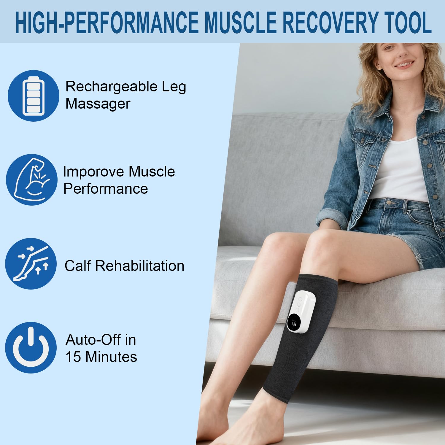 Eulay Leg Massager adjustable closure fitting up to 22.5 inches