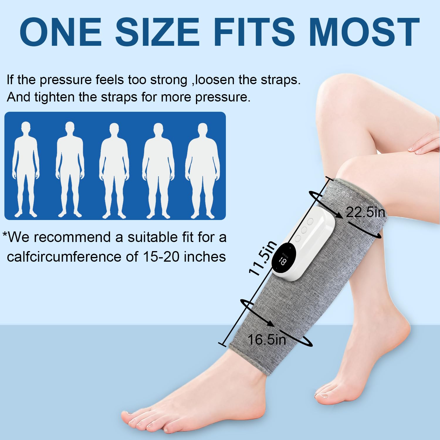 Eulay Leg Massager in use on leg for relaxing relief.