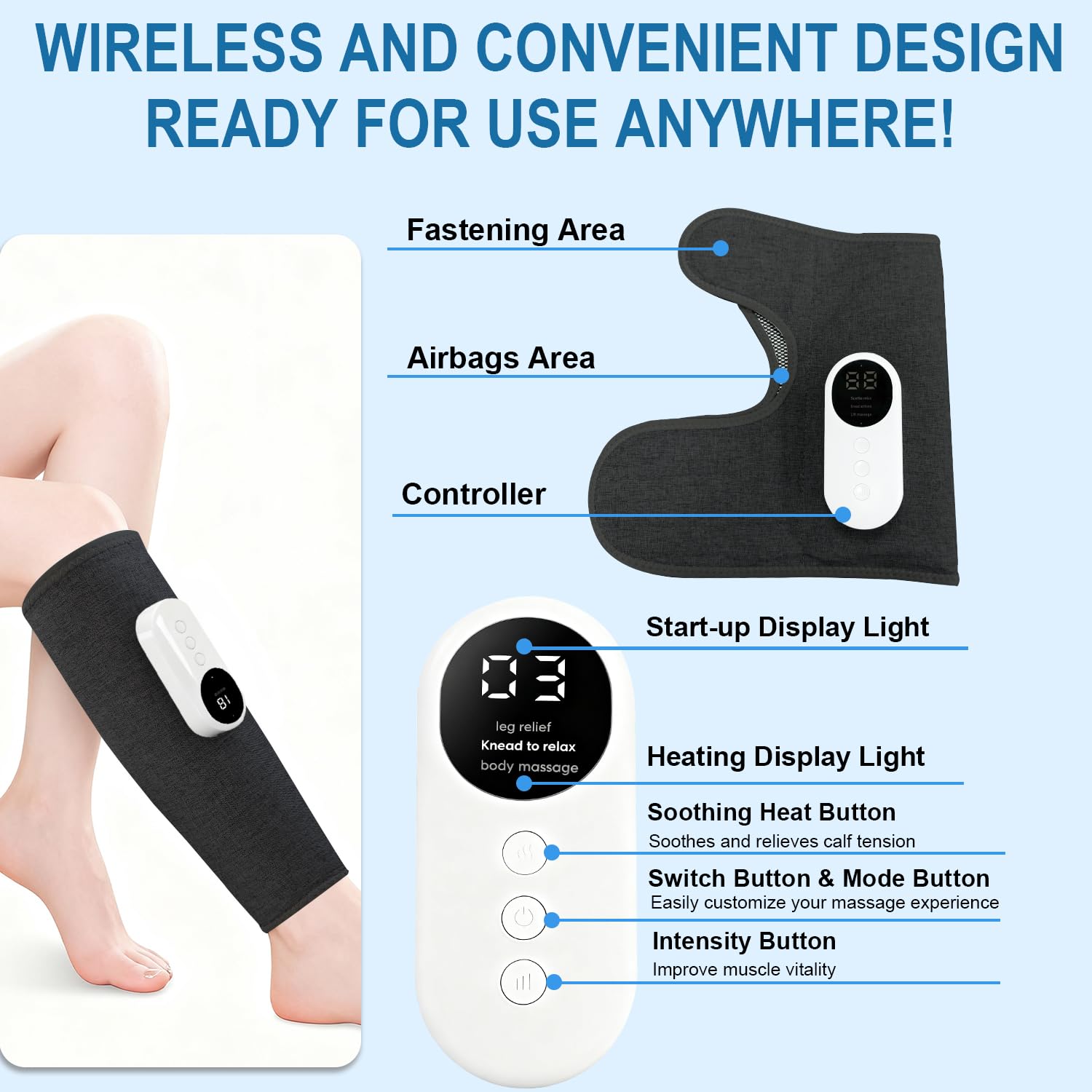 Eulay Leg Massager premium breathable fabric for comfort