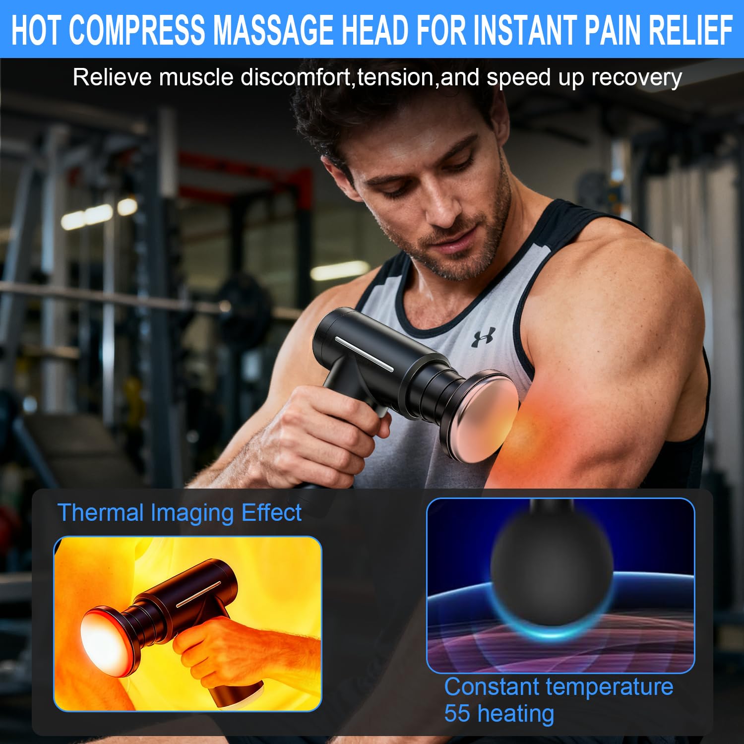 Eulay massage gun cold head for soothing post-exercise tension and recovery.
