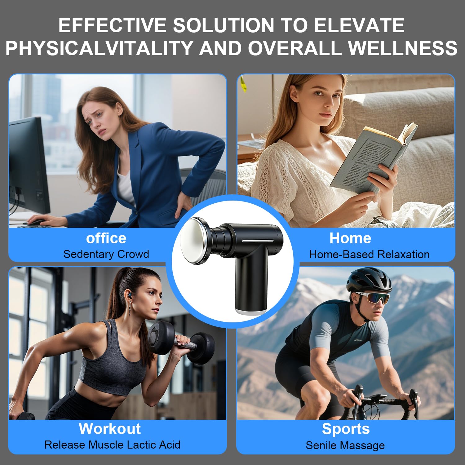 Eulay massager with ergonomic grip reducing wrist strain during use.