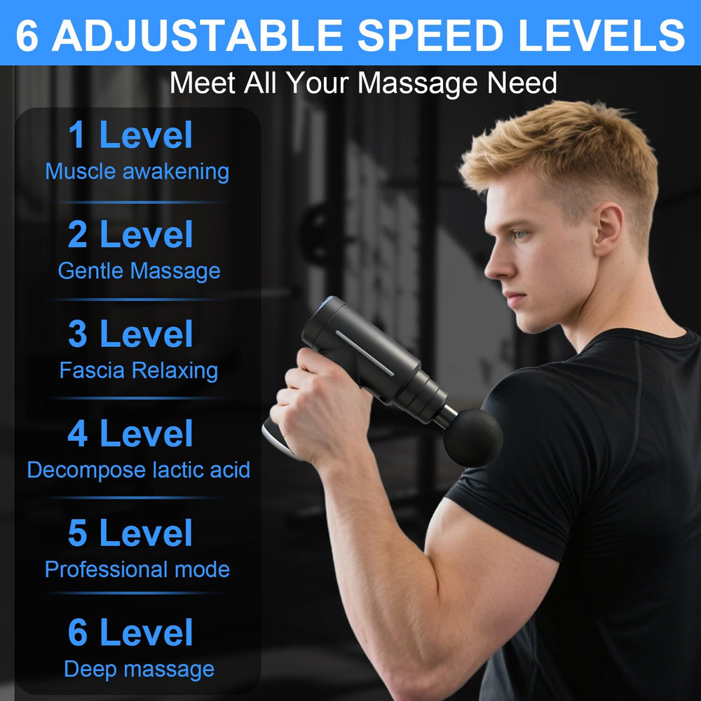 Eulay massage gun with silent brushless motor for discreet home use.